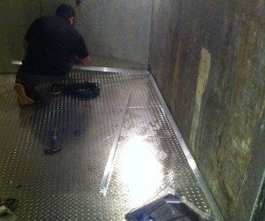 diamond plated flooring installed